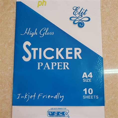 Paper Sticker A4 High Gloss 10s Per Pack Lazada Ph