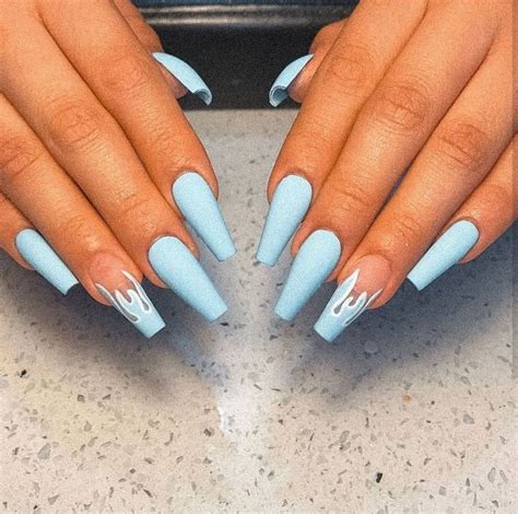 Light Blue Nails In 2020 Acrylic Nails Coffin Glitter Long Acrylic Nails Coffin Acrylic