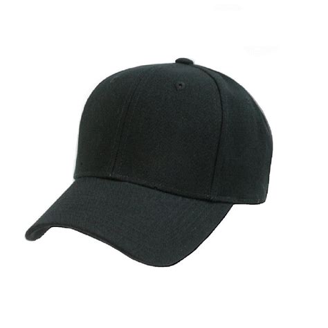 Plain Baseball Cap Blank Hat With Solid Color And Adjustable Black
