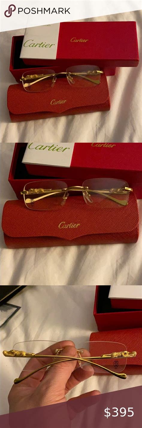cartier rimless gold frames eyeglasses authentic glasses accessories eyeglasses cartier men