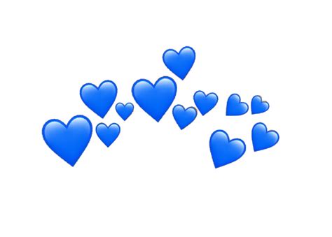 Heart Heartcrown Blue Emoji Blueheart Tumblr Aesthetic