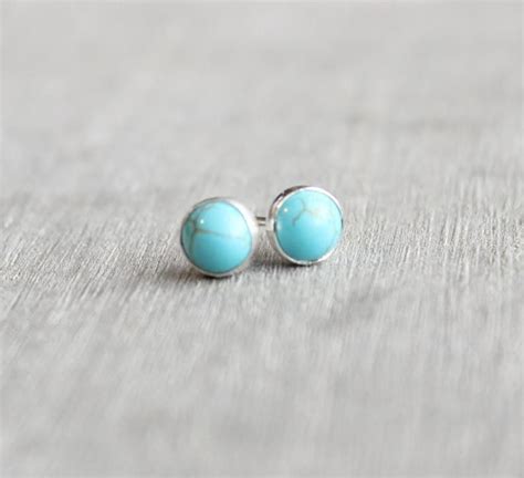Sterling Silver Turquoise Earrings Turquoise Studs December