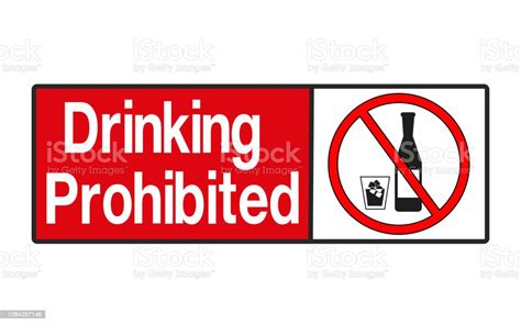 Drinking Prohibitedno Alcohol Sign Isolated On White Background Stock