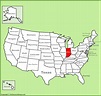 Indiana location on the U.S. Map
