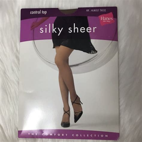 Hanes Her Way Silky Sheer Control Top Pantyhose Hosiery Almost There