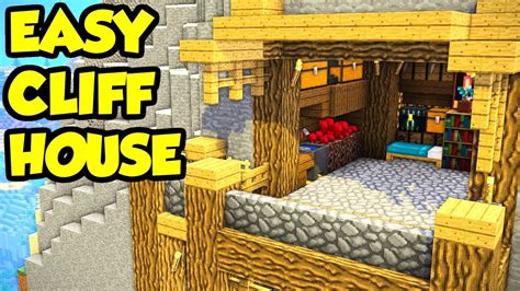 Minecraft Mountain Cliff House Tutorial How To Build Youtube