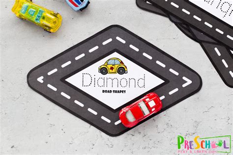 🚗 Free Printable Road Shape Mats Shapes Activity For Preschoolers