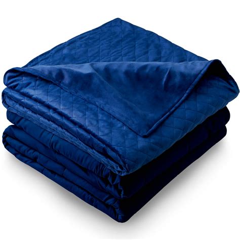 Bare Home Weighted Blanket With Duvet Cover 60x80 17lb Blue Blue