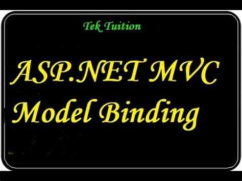 Asp Net Mvc Model Binding Youtube
