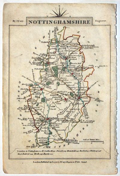 Antique County Maps Of Nottinghamshire Richard Nicholson