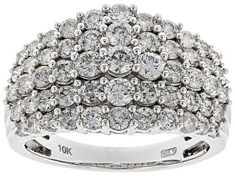 White Diamond 10k White Gold Ring 200ctw Docn590 Jtv