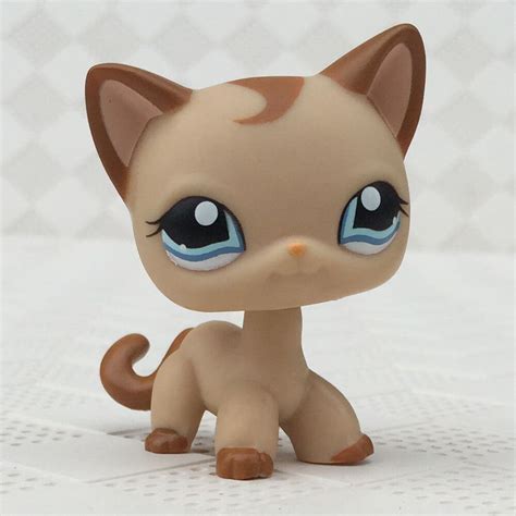 Rare LPS #1024 toys Littlest Pet Shop Caramel Short hair Cat Blue Eyes