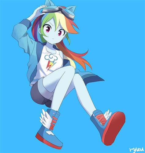 2393292 Safe Artistryuu Rainbow Dash Equestria Girls Anime