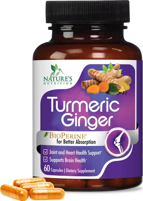 turmeric curcumin with bioperine and ginger 95 curcuminoids 2600mg black pepper for absorption