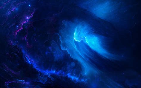 Blue Nebula Space Space Art Digital Art Wallpapers Hd Desktop And