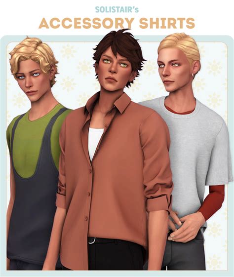 Accessory Shirts For Males Solistair Sims 4 Sims 4 Men Clothing Sims