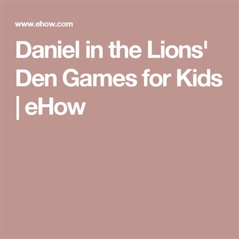 Daniel In The Lions Den Games For Kids Ehow Volleyball Drills For