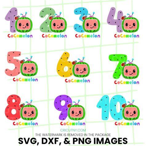 Cocomelon Numbers Printable Svg Png Dxf