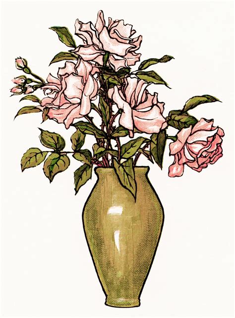 On this page it will all be drawings of flowers. Vase of Roses Clip Art - Cliparts