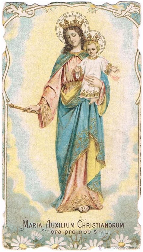 Maria Auxilium Christianorum Antique Holy Card Vintage Holy Cards