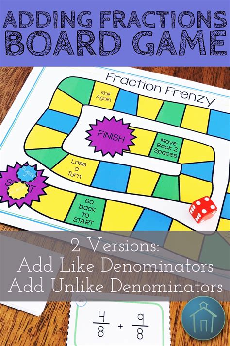 Adding Fractions Game Like Denominators And Unlike Denominators