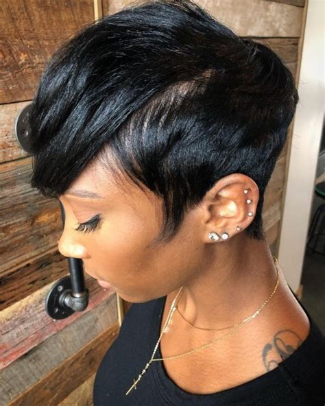 Inverted bob hairstyle is perfect for black women with round face because curly longer hair in the frontal strand will make your face look slimmer. 27 Hottest Short Hairstyles for Black Women for 2019