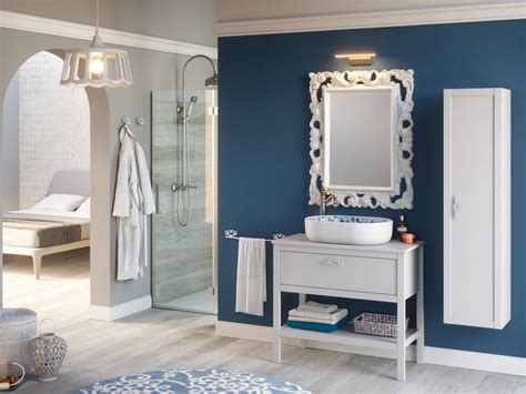 Mobile bagno rialzato con lavabo da appoggio: Mobile Bagno Newport 91 Cm Frassino Bianco con Top per ...