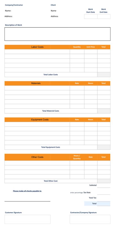 Best Images Of Printable Construction Estimate Form Free Printable Vrogue