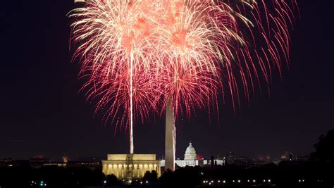 Fireworks Seen Over Washington Monument