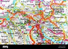 Zürich, Zürich Karte anzeigen Stadtplan Stadtplan Stockfotografie - Alamy