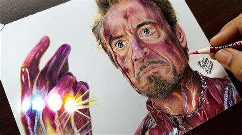 I Am Iron Man Snap Scene Drawing Avengers Endgame