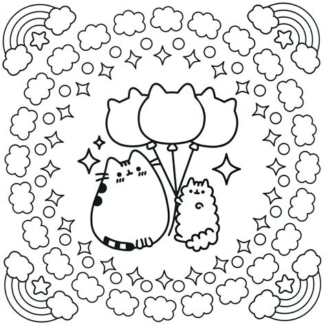 Pusheen With Birthday Cake Coloring Play Free Coloring Game Online