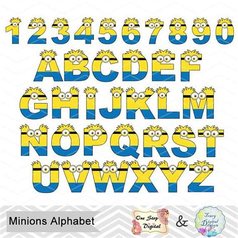 Instant Download Minions Alphabet Clipart Minions Alpha Clip Art