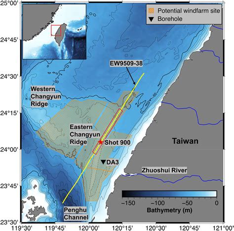 Map Of Taiwan Strait Location Of The Ew9509‐38 Multi‐channel Seismic