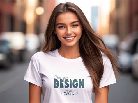 Nice Woman White T Shirt Mockup Template Graphic By Azizul Haque · Creative Fabrica