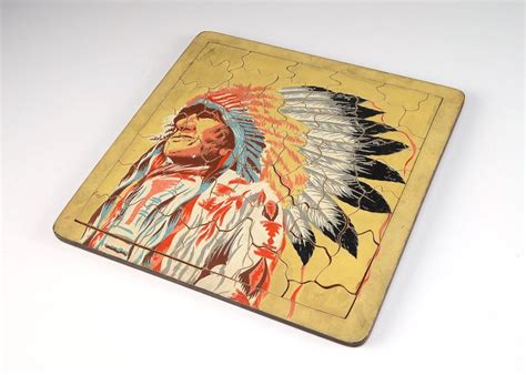 Puzzles for adults 1000 piece native american large jigsaw puzzle stress relief educational toys suitable family friends children home decoration wall art. A Vintage Native American Jigsaw Puzzle | Vintage native ...