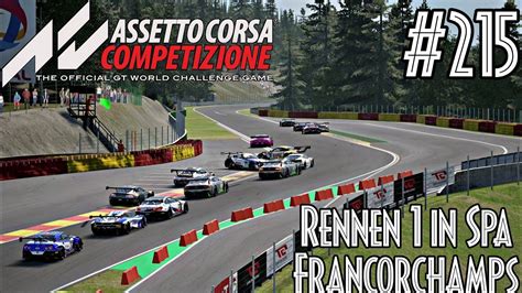 Assetto Corsa Competizione 215 Xbox One X Let S Play Rennen 1 In Spa