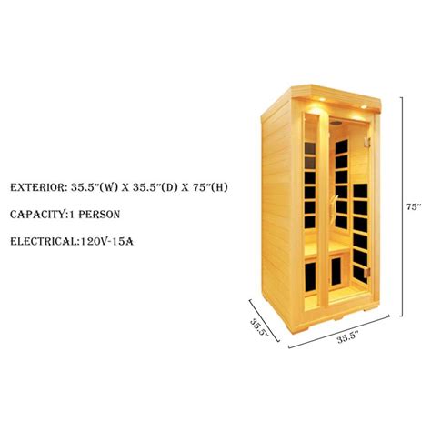 1 Person Far Infrared Indoor Sauna With Carbon Heaters Helius Sauna