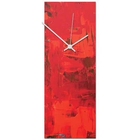 Metal Art Studio Urban Red Clock By Elana Richardson Modern Wall