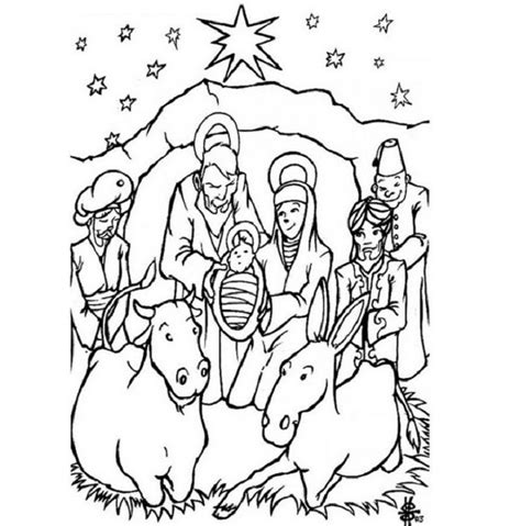 Color pictures of santa claus, reindeer, christmas trees, festive christmas coloring pages. Christmas Religious Printable Coloring Pages - Coloring Home