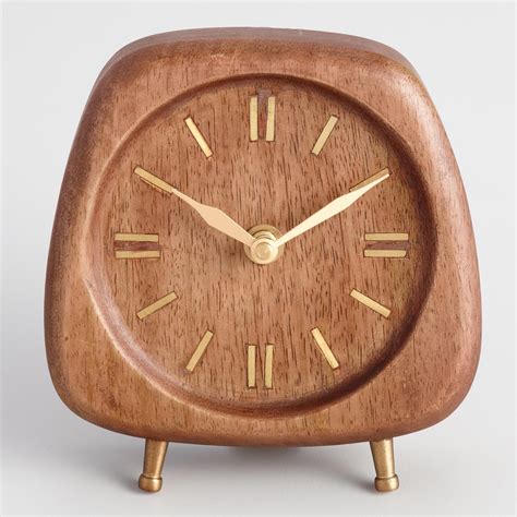 Walnut Wood Mid Century Clock By World Market Products In 2019 Modern Clock Kitchen Clocks