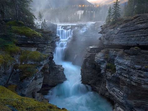 Athabasca Falls In Jasper National Park Secret World