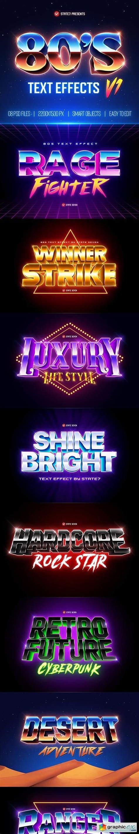 80s Text Effects V1 Free Download Vector Stock Image Photoshop Icon