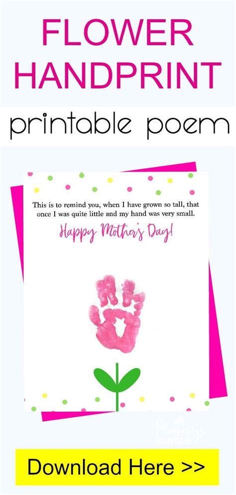 Free Printable Mothers Day Handprint Poem