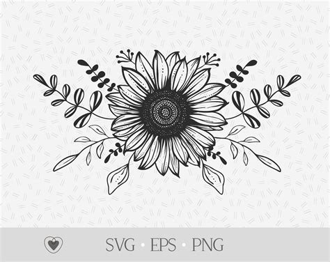 Sunflower Svg Floral Swag Svg Wildflower Svg Instant Download