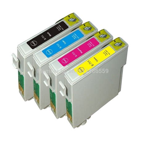 Get key for epson sx105 resetter. 4 Ink Cartridges T0711 T0712 T0713 T0714 for Compatible ...