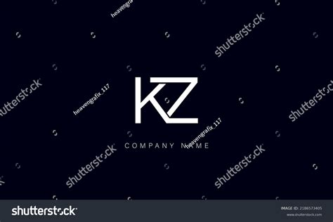 kz zk alphabet letters logo monogram royalty free stock vector 2186573405