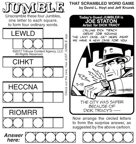 Jumble Puzzle Fun Boomer Magazine