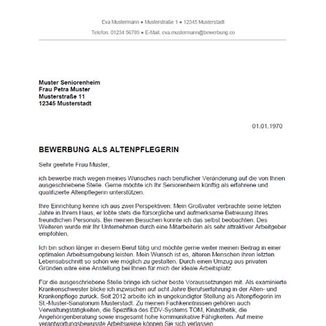 Sowie weiterführende informationen zum thema bewerbung und bewerbungsschreiben. Bewerbung als Altenpflegerin / Altenpfleger - Bewerbung.co