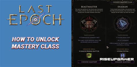 Last Epoch How To Unlock Mastery Class